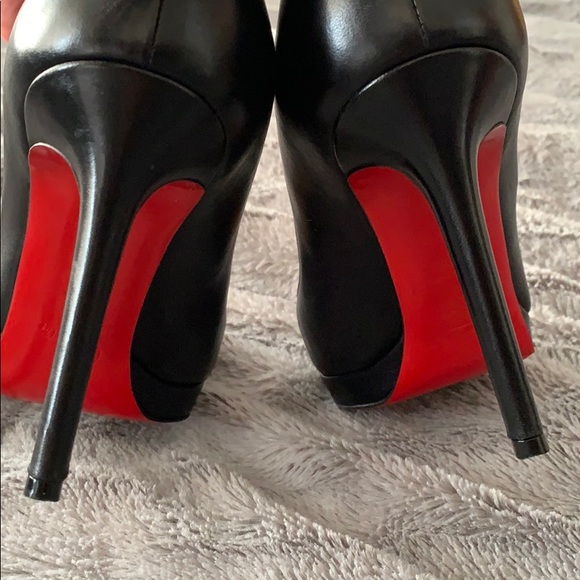 Christian loubautin black leather platform pumps - Picture 6 of 8